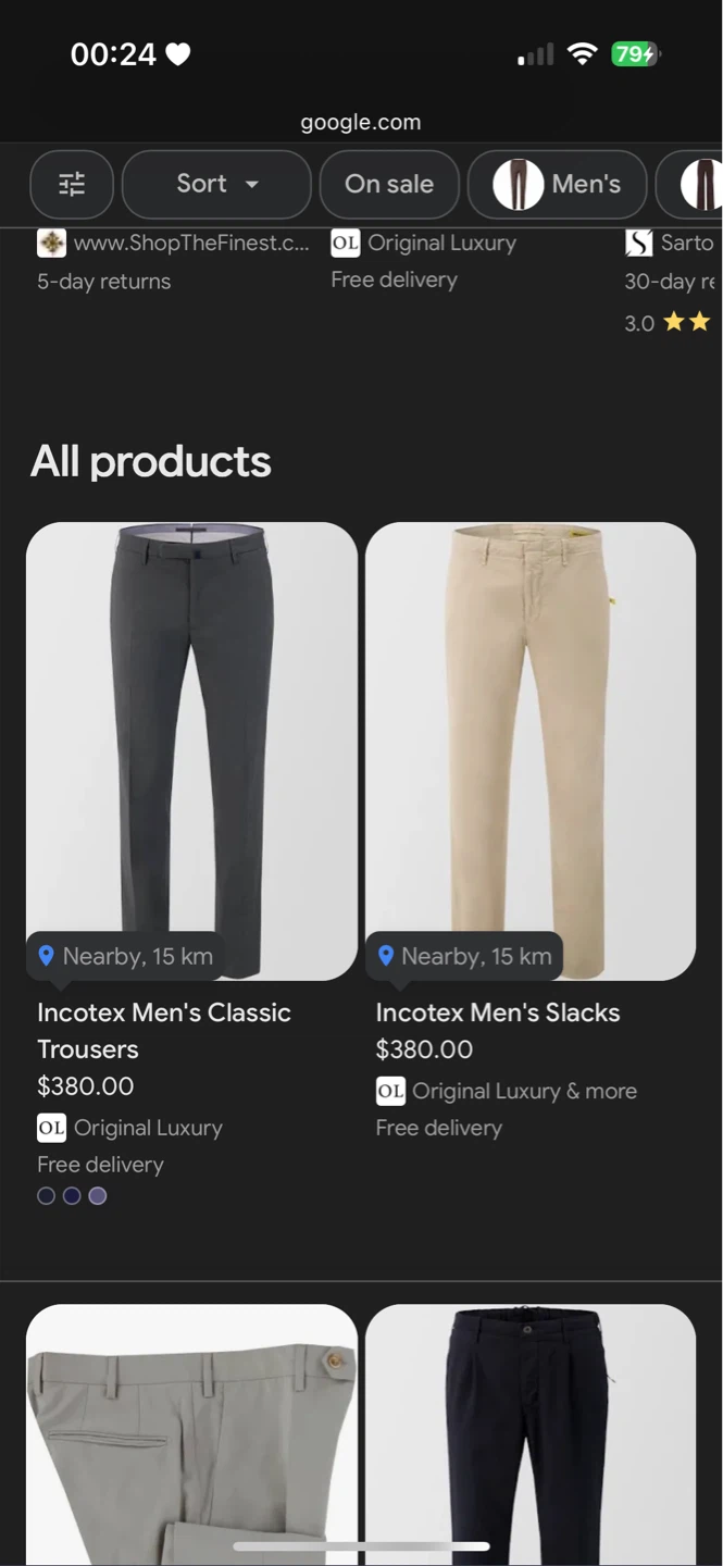 *New* $600 Incotex Men's Classic Trousers, Size 34