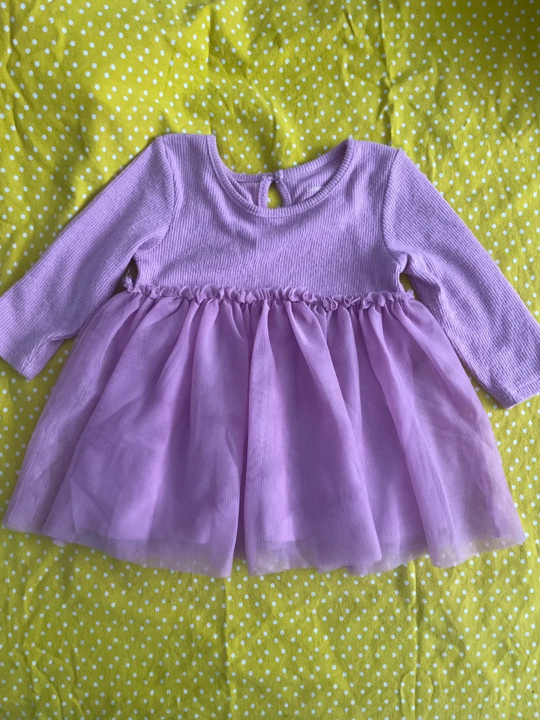 Girls' Purple Long-Sleeve Tutu Dress