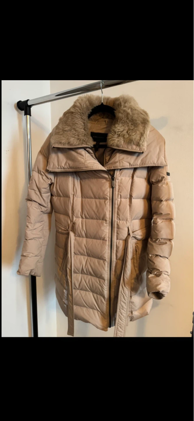 BCBGMAXAZRIA Puffer Coat with Faux Fur Collar - Size L - photo 2