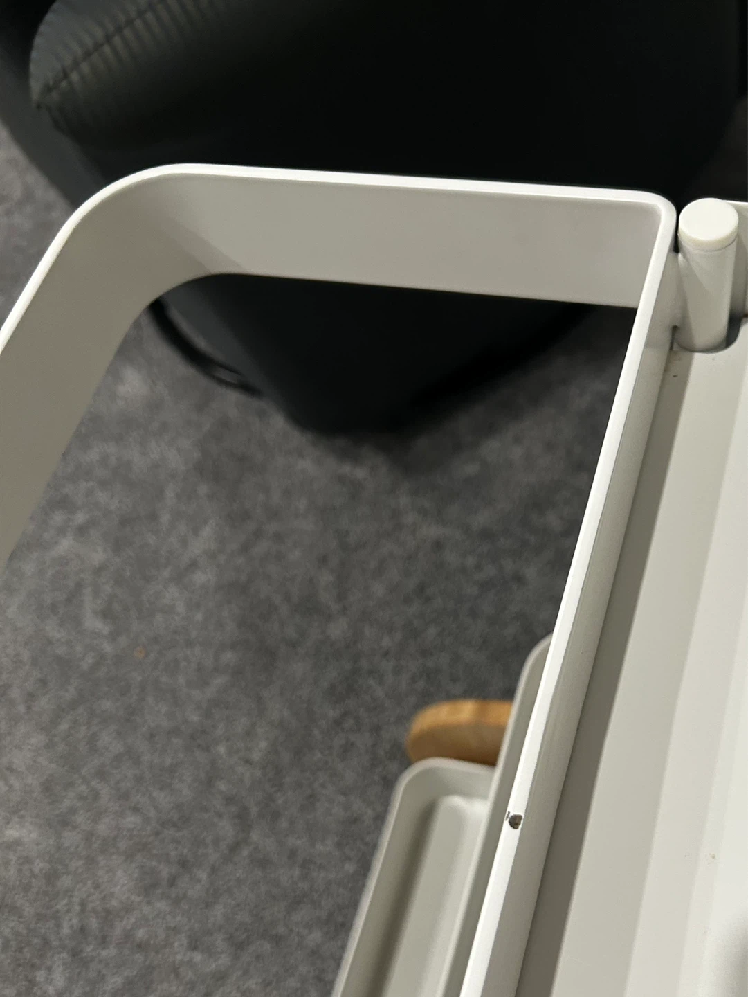 Ikea White 3-Tier Rolling Utility Cart with Wooden Wheels - photo 4