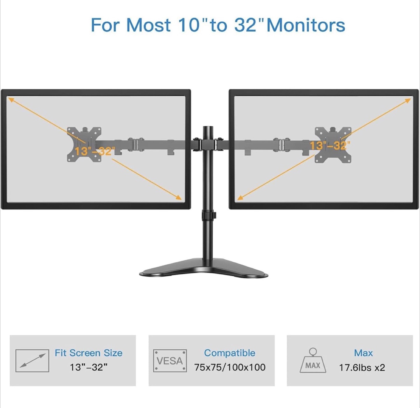 Dual Monitor Stand for 10"-32" Monitors - photo 5