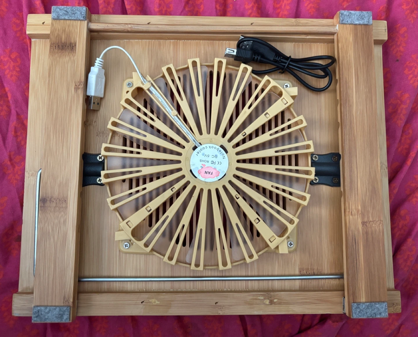 Stylish Bamboo Laptop Cooling Pad with Fan - photo 5