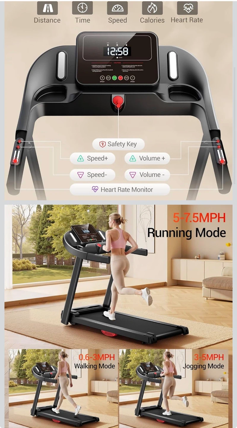 New Folding Treadmill - 2.5HP Brushless Motor, 15.4"x40.2" Belt - photo 2
