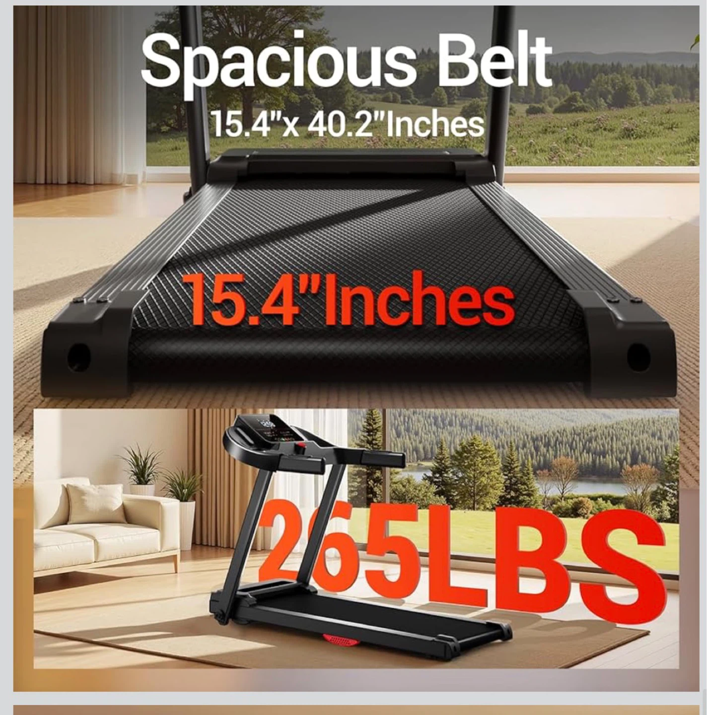 New Folding Treadmill - 2.5HP Brushless Motor, 15.4"x40.2" Belt - photo 4