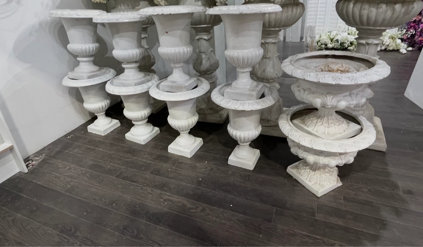 Wedding White Urn Planter Decorative Pedestal Vase - photo 3