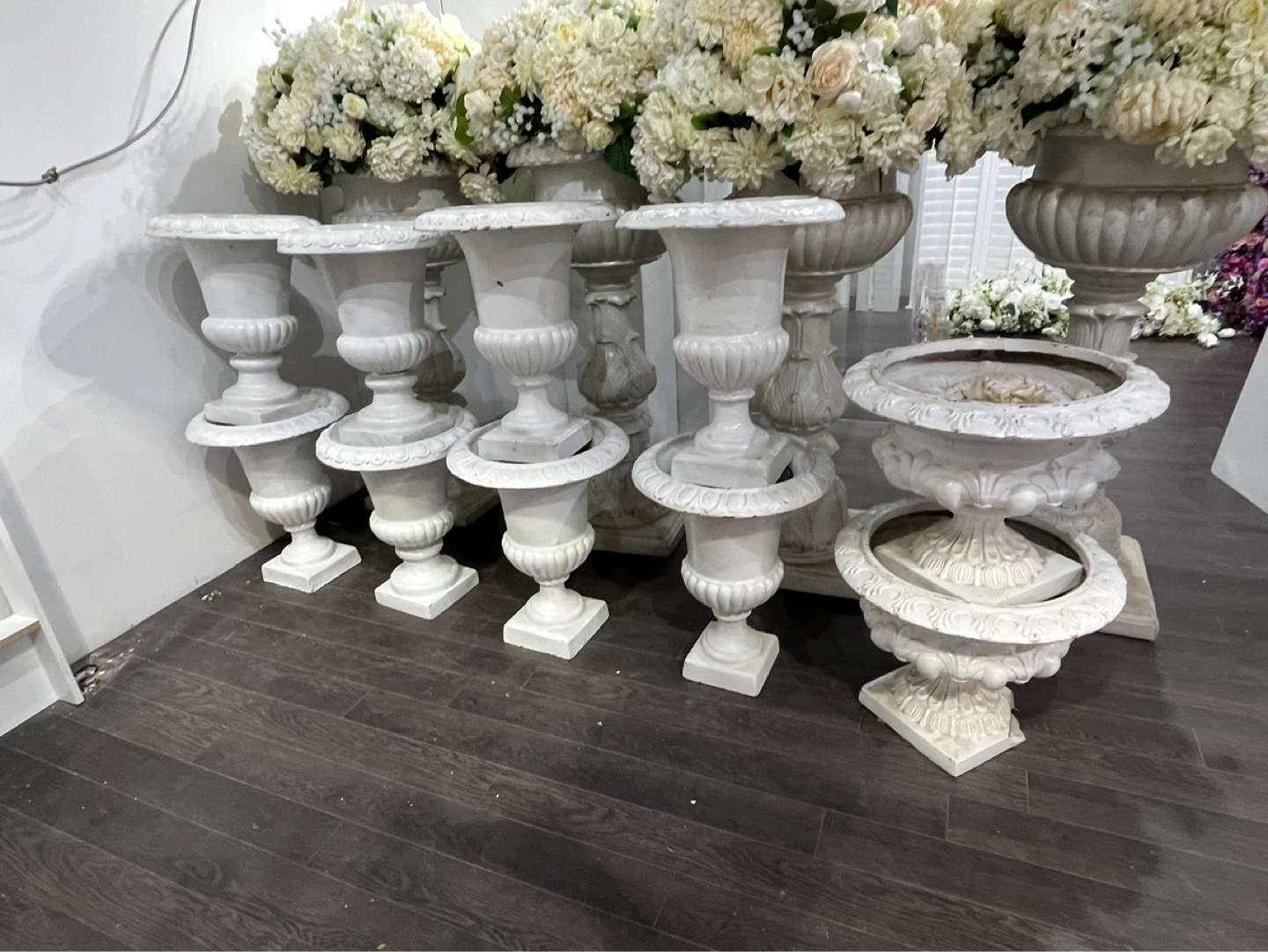 Wedding White Urn Planter Decorative Pedestal Vase - photo 2