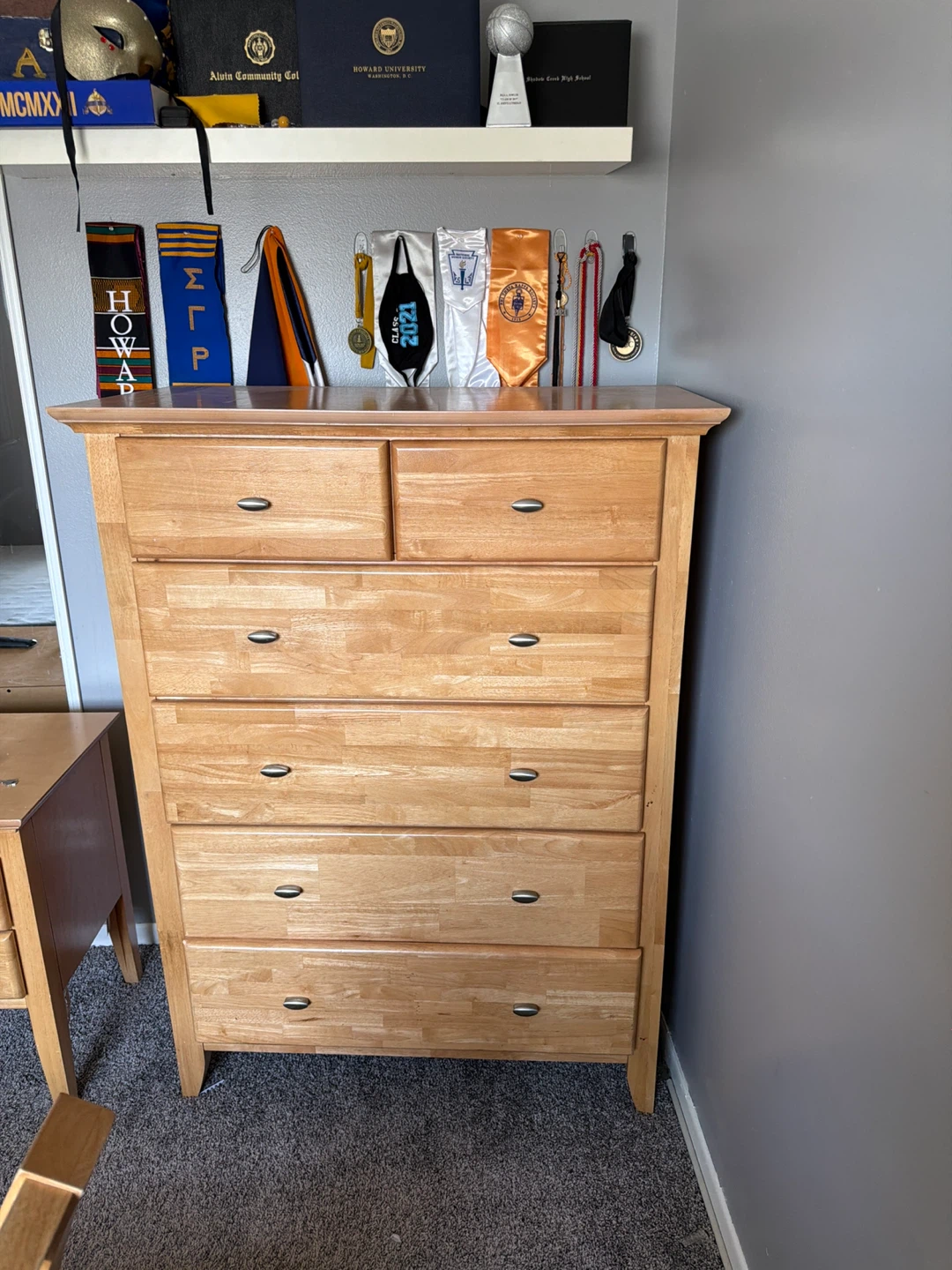 Solid Wood Armoire, Nightstand, Bed frame, and Boxsprinh