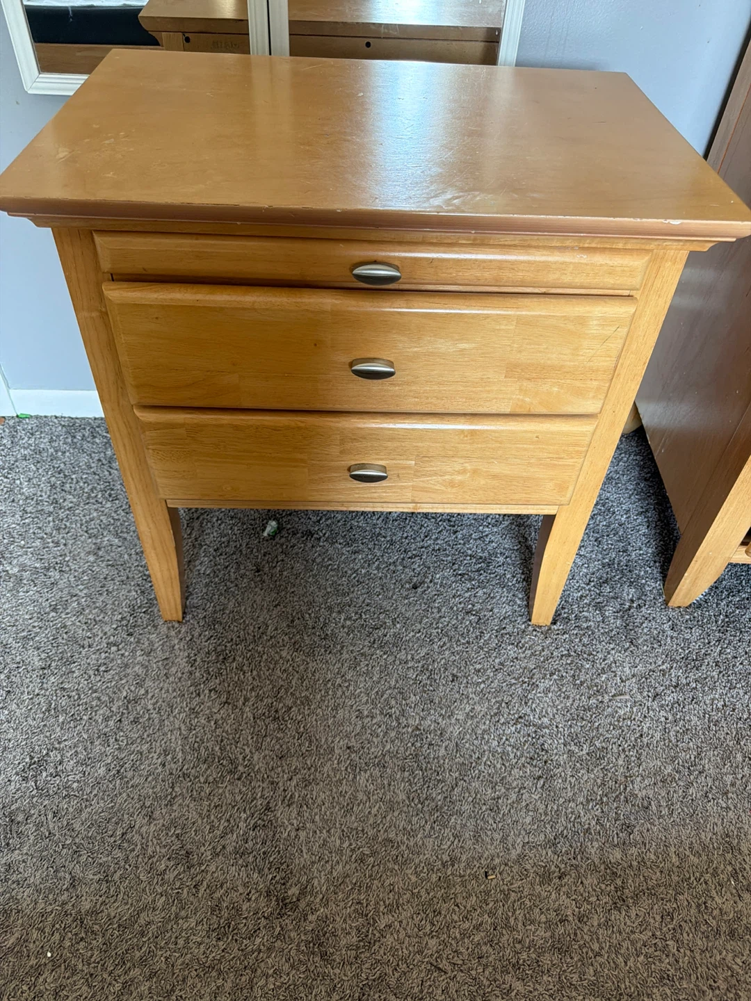Solid Wood Armoire, Nightstand, Bed frame, and Boxsprinh - photo 2