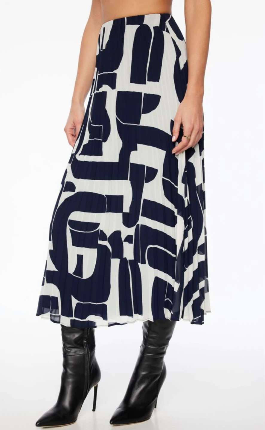 Dynamite Abstract Print Pleated Midi Skirt (new with tag )