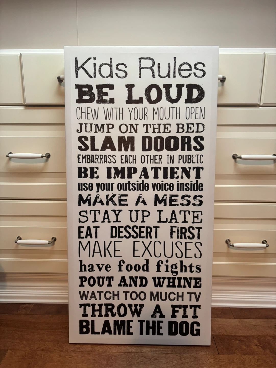 Kids Rules Wall Art Canvas