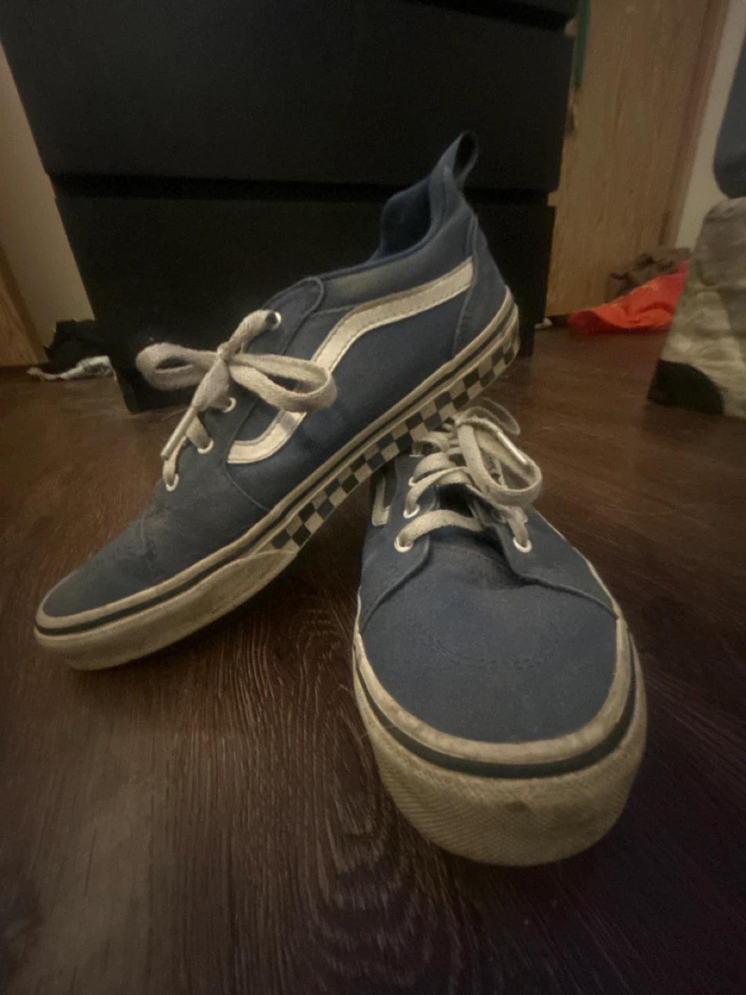 Vans Blue Checkerboard Skate Shoes