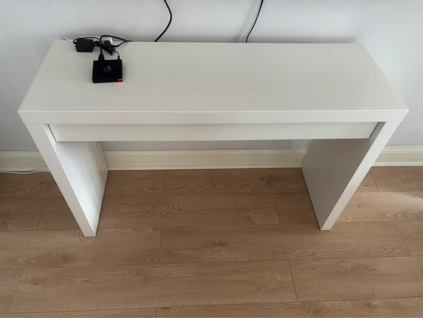 IKEA White Console Table with Drawer - photo 2