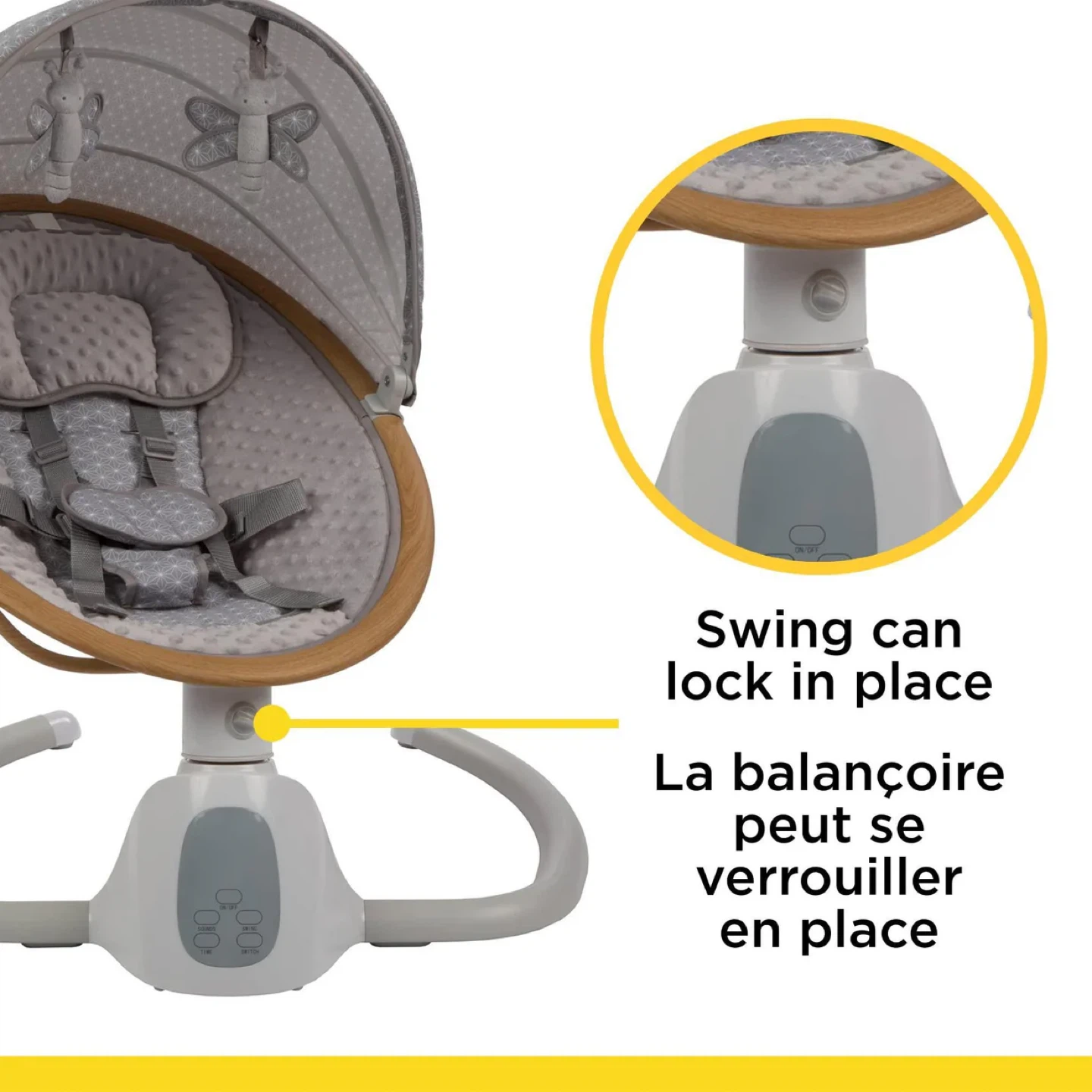 Baby Swing with Removable Canopy and Plush Toys - photo 2