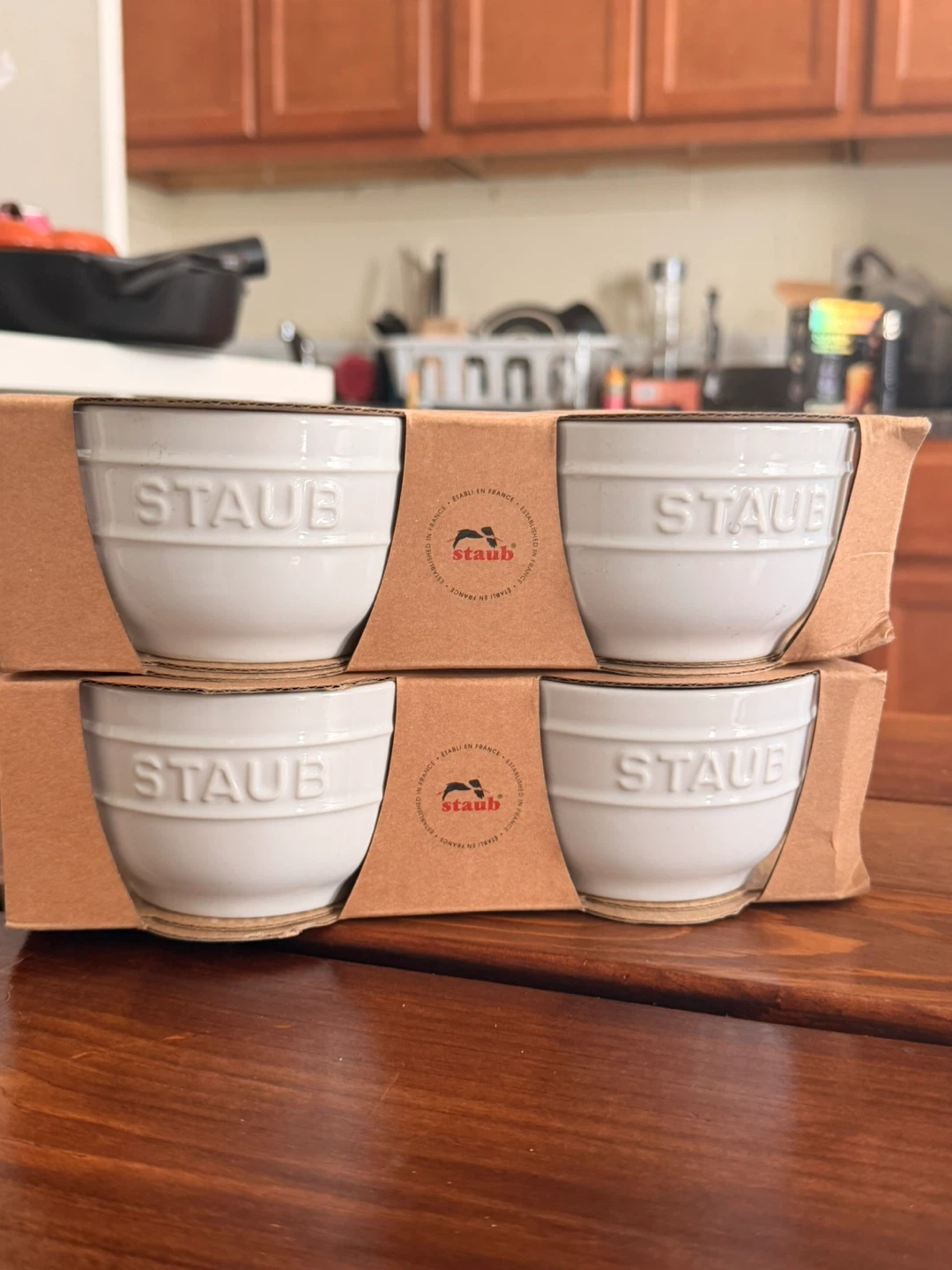 Staub White Ceramic Ramekins Set of 4