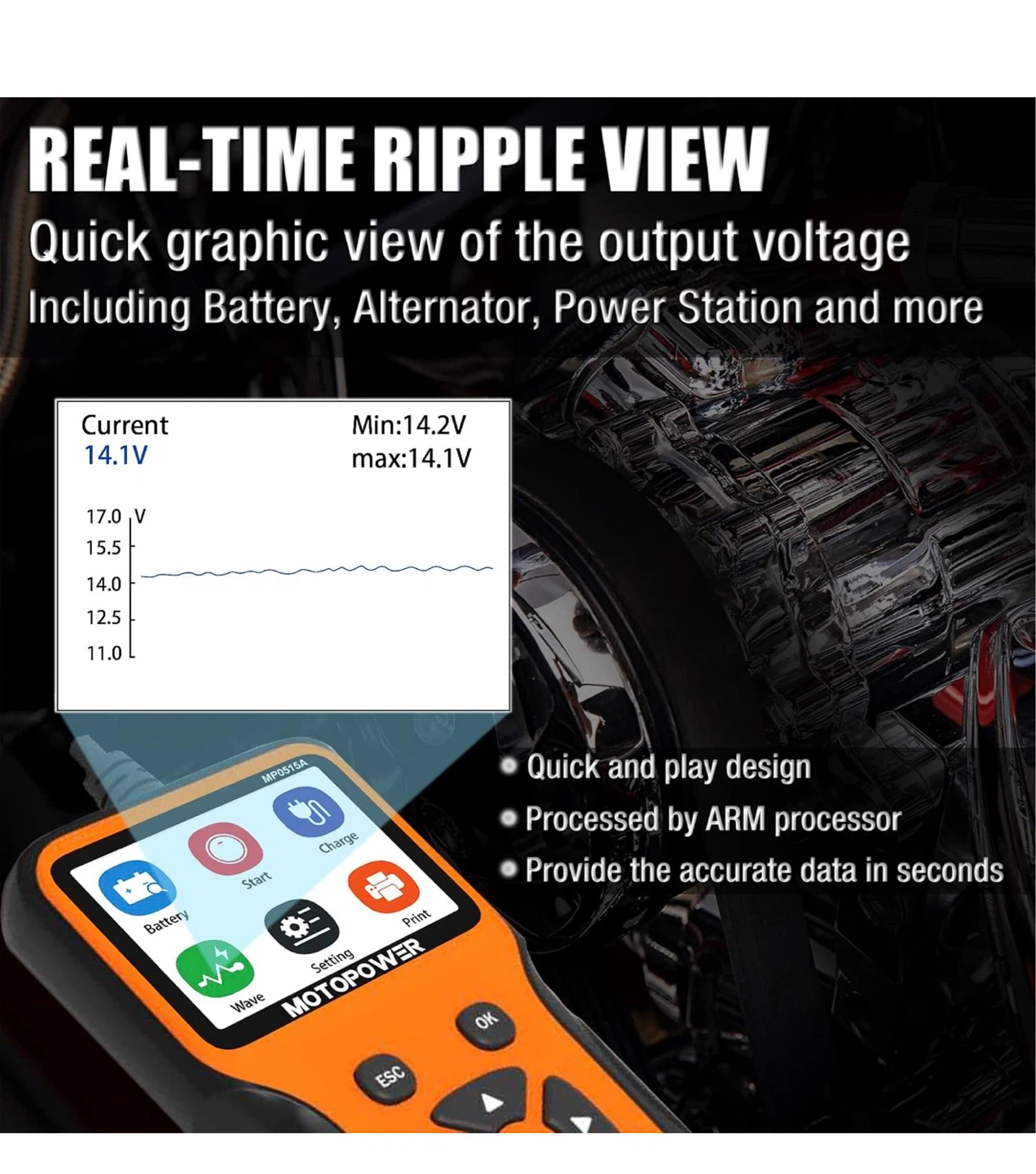MOTOPOWER MP0515A 12V Car Battery Tester MM12 - photo 5