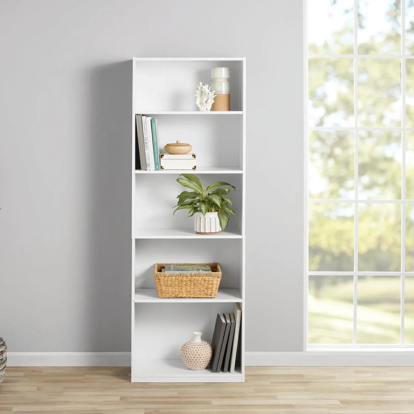 Mainstays 5 Shelf Bookcase - White