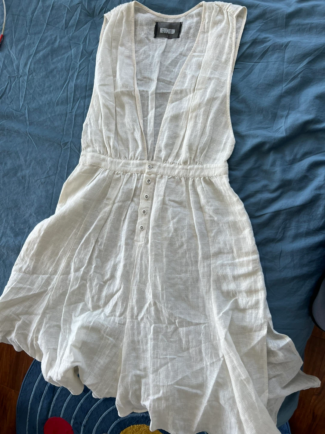 Reformation White Linen Blend Dress - photo 3