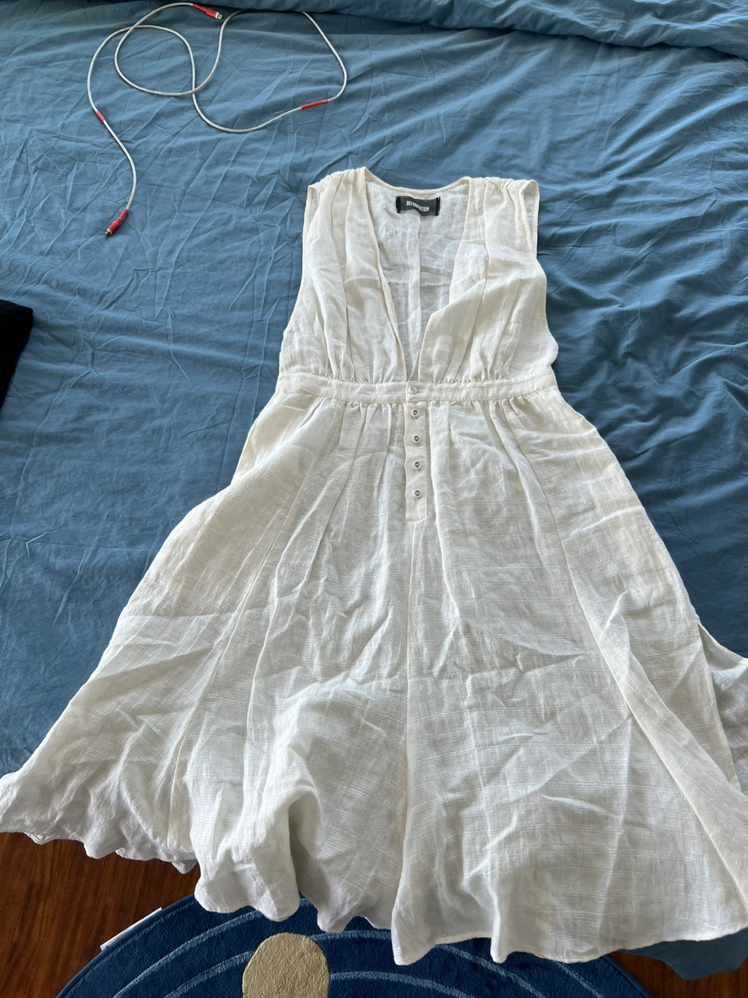 Reformation White Linen Blend Dress - photo 2
