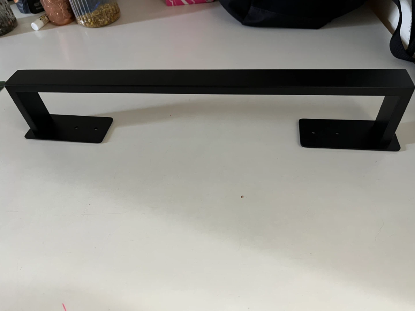 Black Metal Towel Bar with Adhesive Backing - photo 2