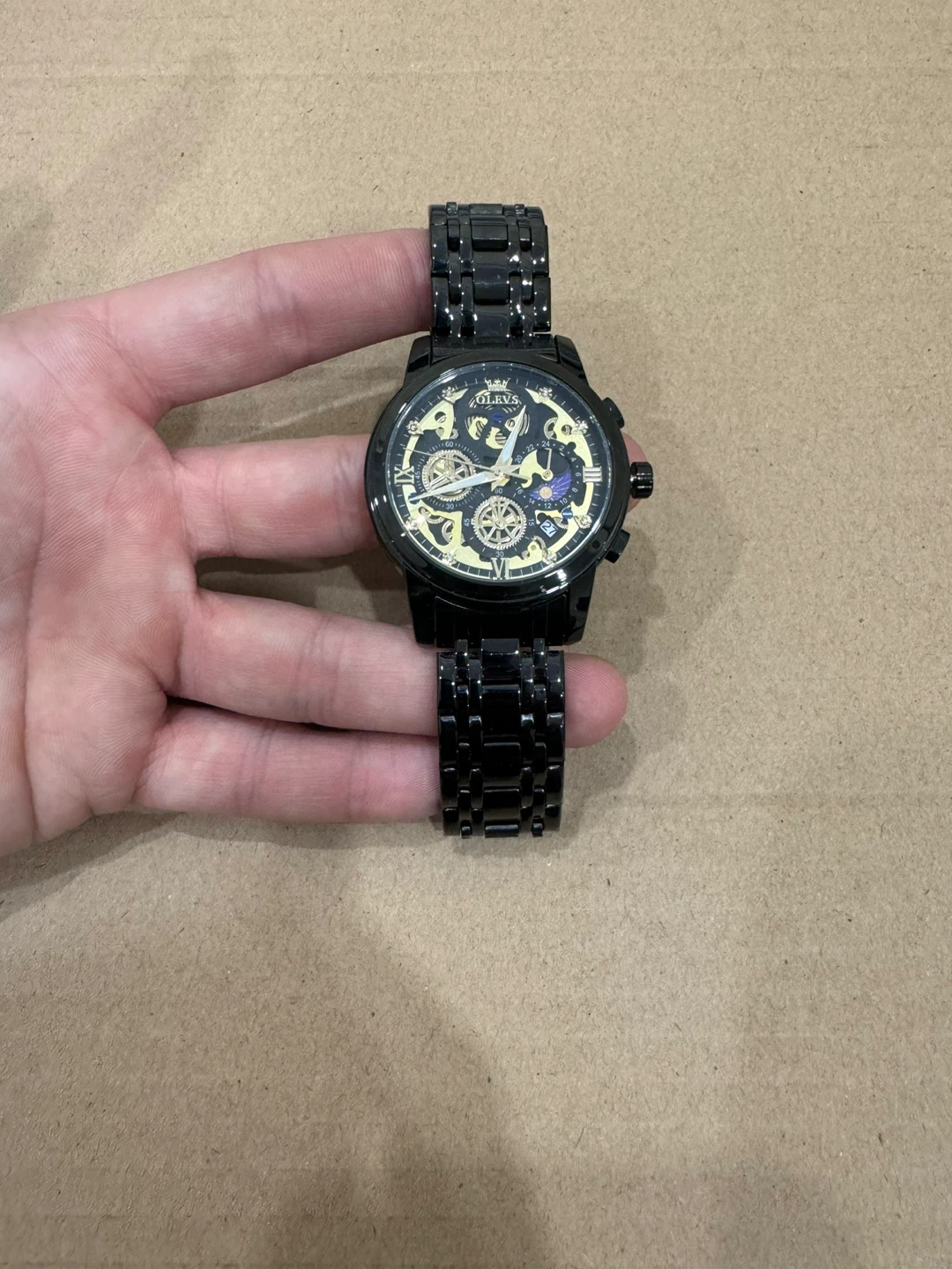 OLEVS Black Automatic Watch
