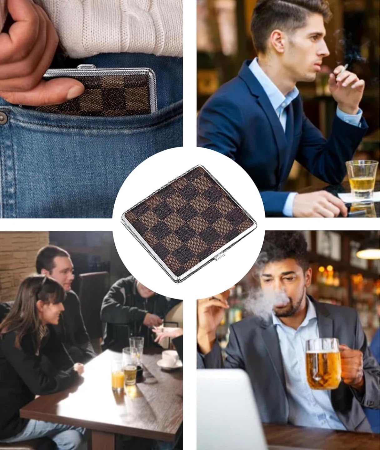 Checkerboard Pattern Cigarette Case - photo 5