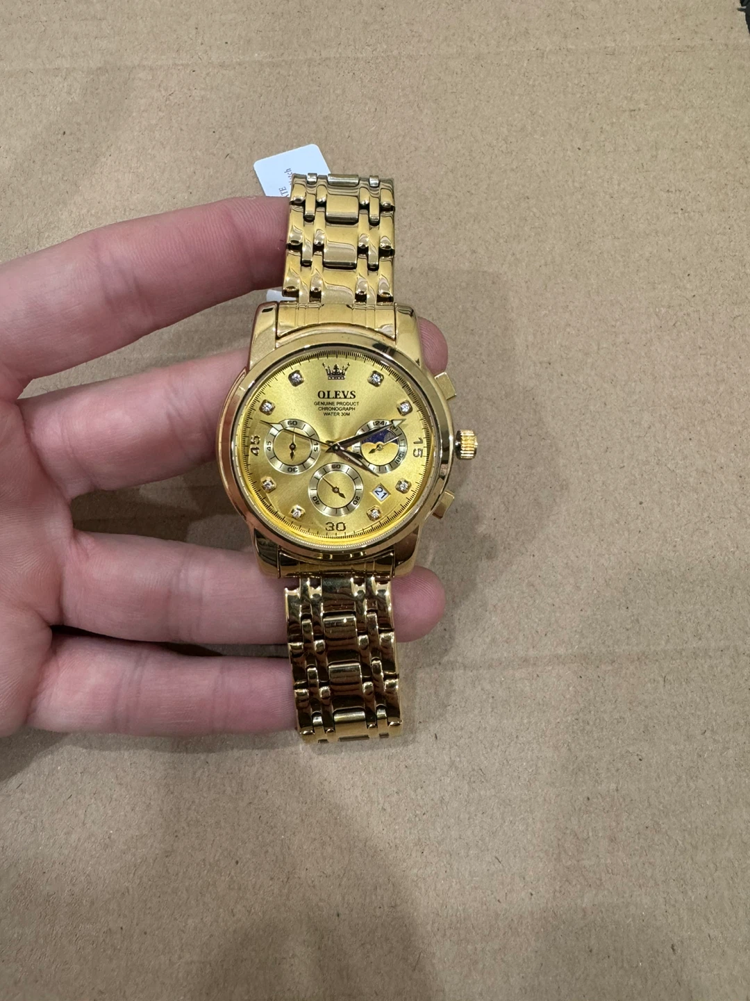 OLEVS Gold Chronograph Watch