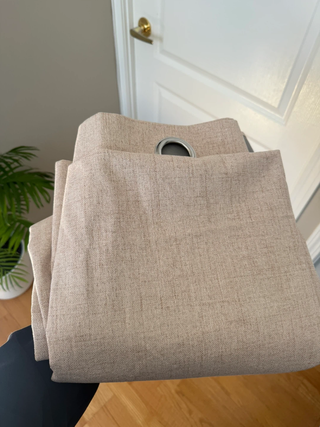 NICETOWN Cream 100% Blackout Linen Curtains - photo 2
