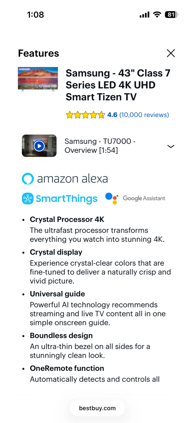 Samsung 43"  LED 4K Smart TV - photo 4