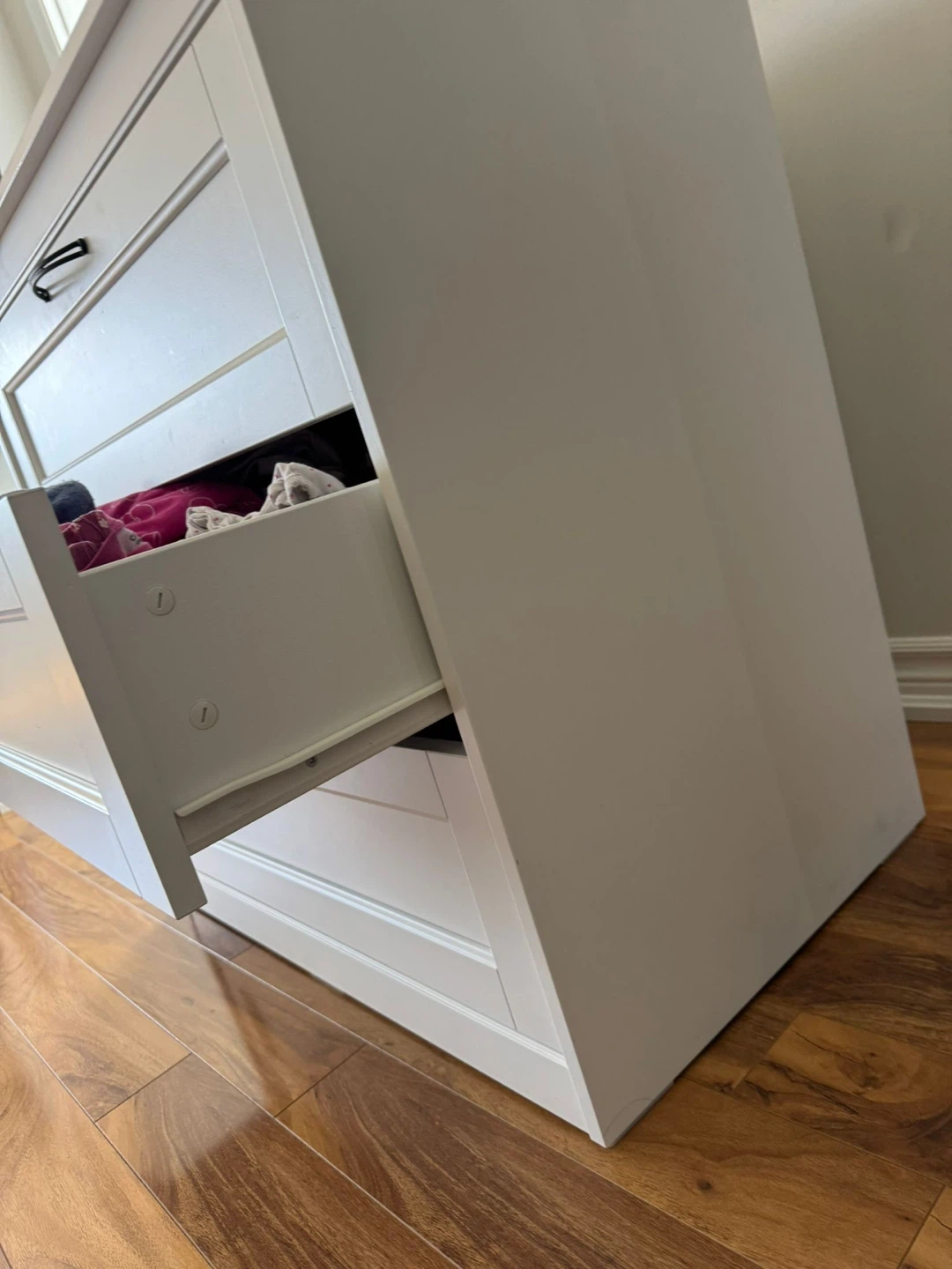 Ikea White 3-Drawer Dresser with black handles 🌱 - photo 4