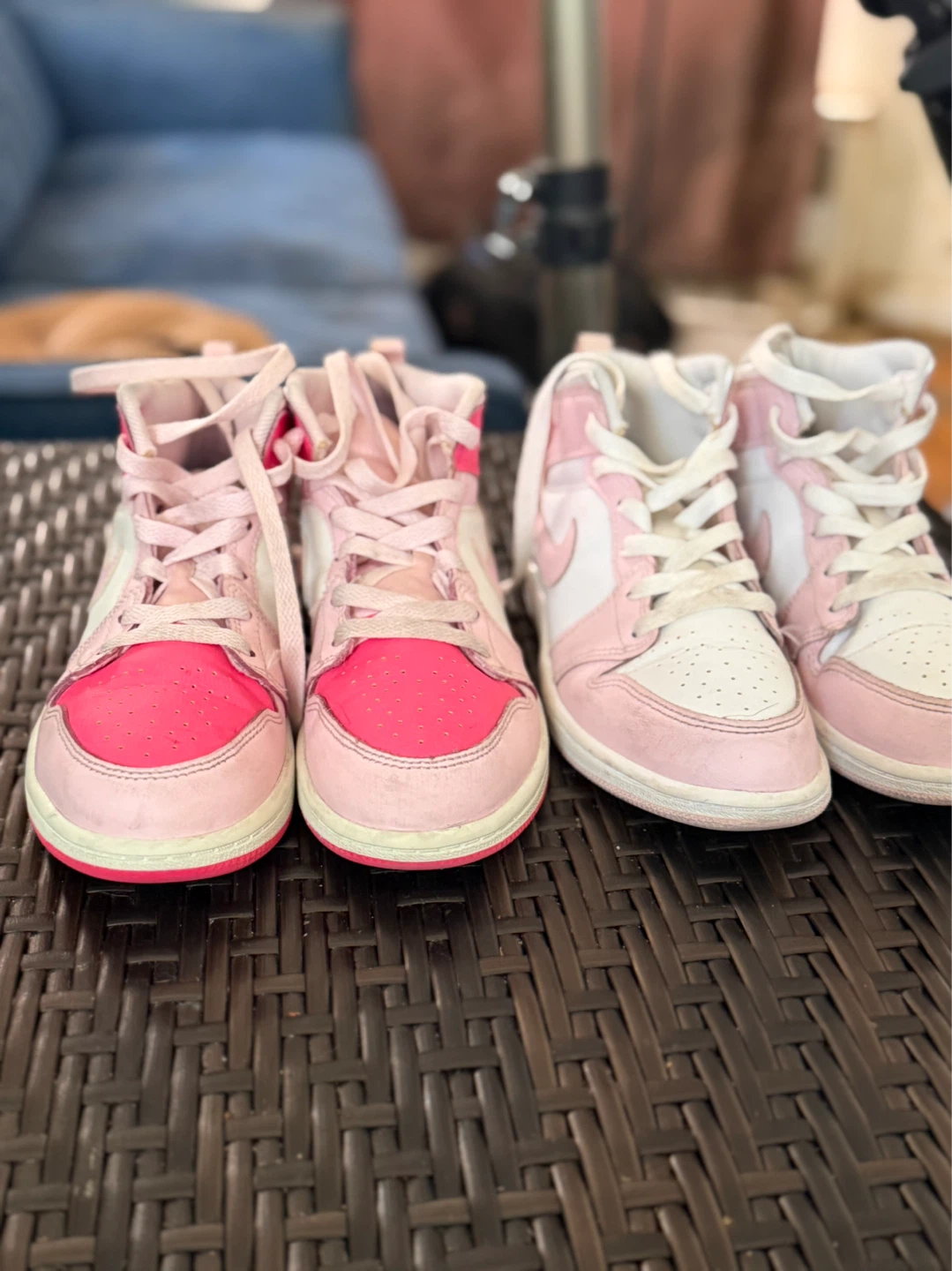 Air Jordan 1 Mid Pink & White Sneakers - photo 3