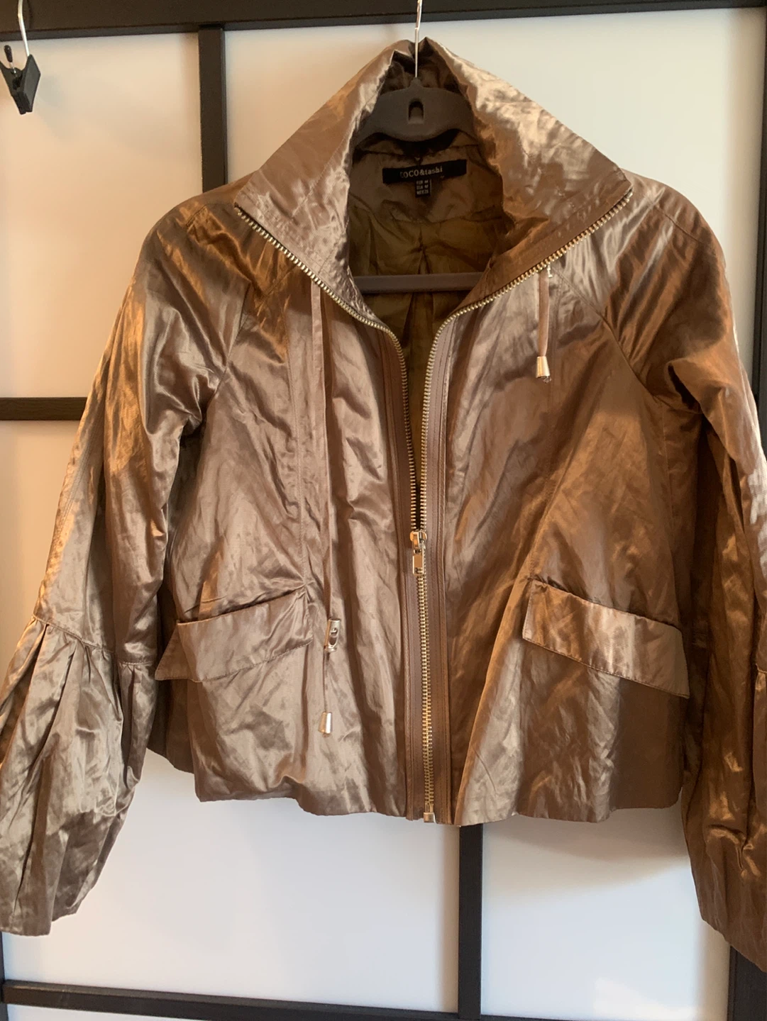 COCO & tashi Women's Bronze Shimmer Jacket - Size Medium - photo 4