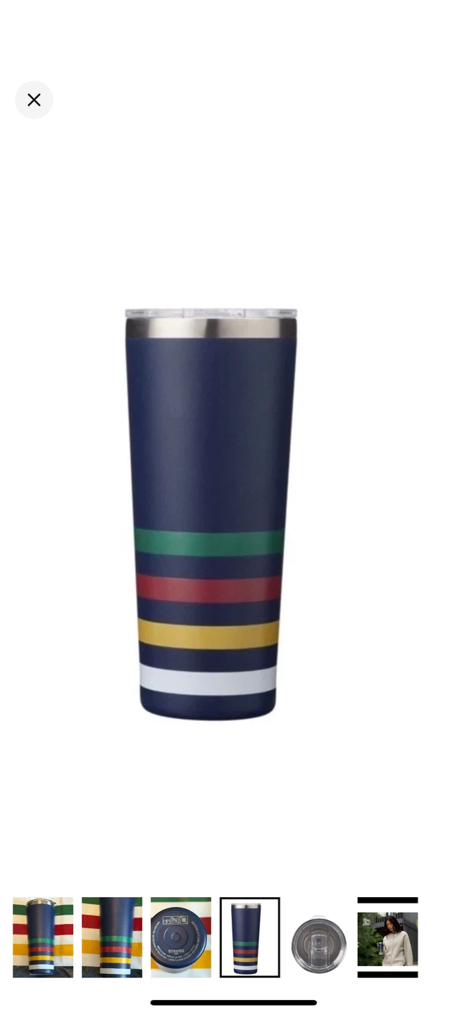 Hudson’s Bay Company Stripes Stainless Steel Travel Mug – 22oz