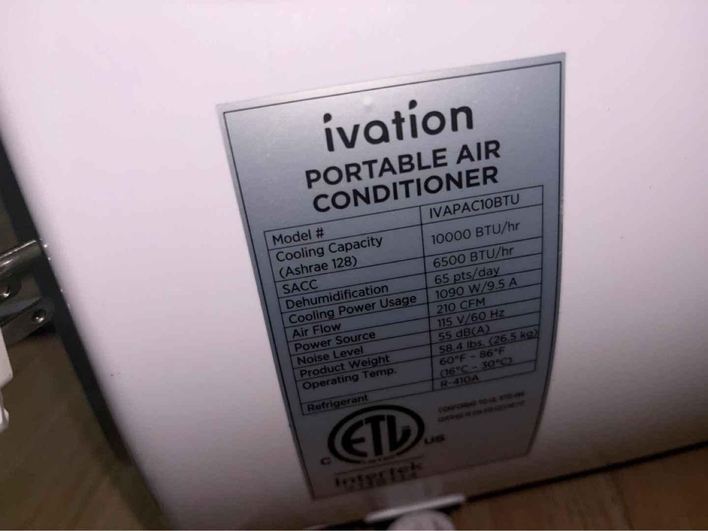 Ivation Portable Air Conditioner - 10,000 BTU - photo 3