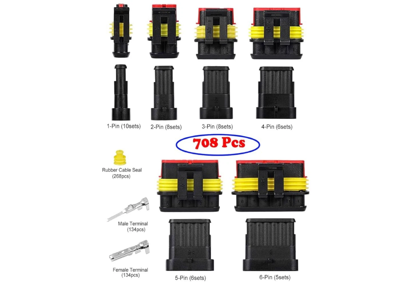708 Pcs Waterproof Electrical Connectors Kit - photo 2