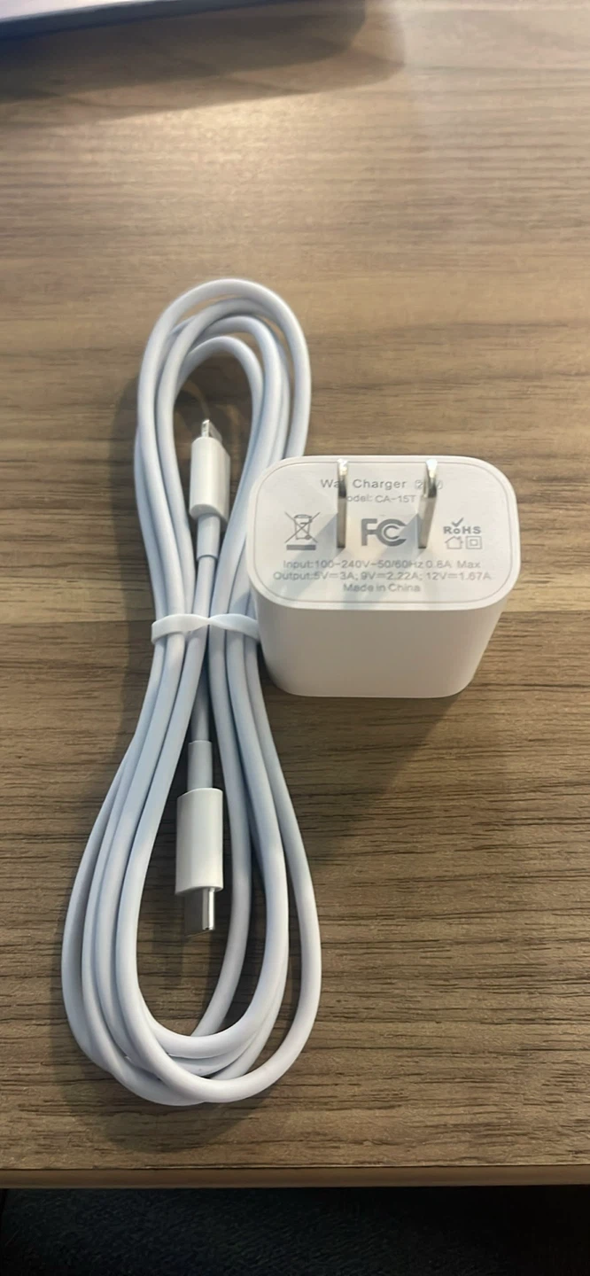 20W Wall Charger and USB-C Cable