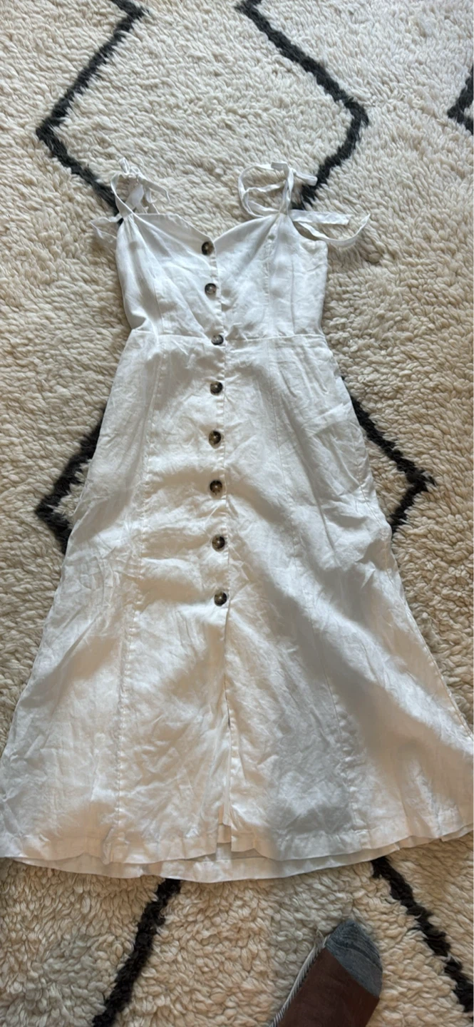 Wilfred White Linen Blend Dress - Size 4 - photo 2