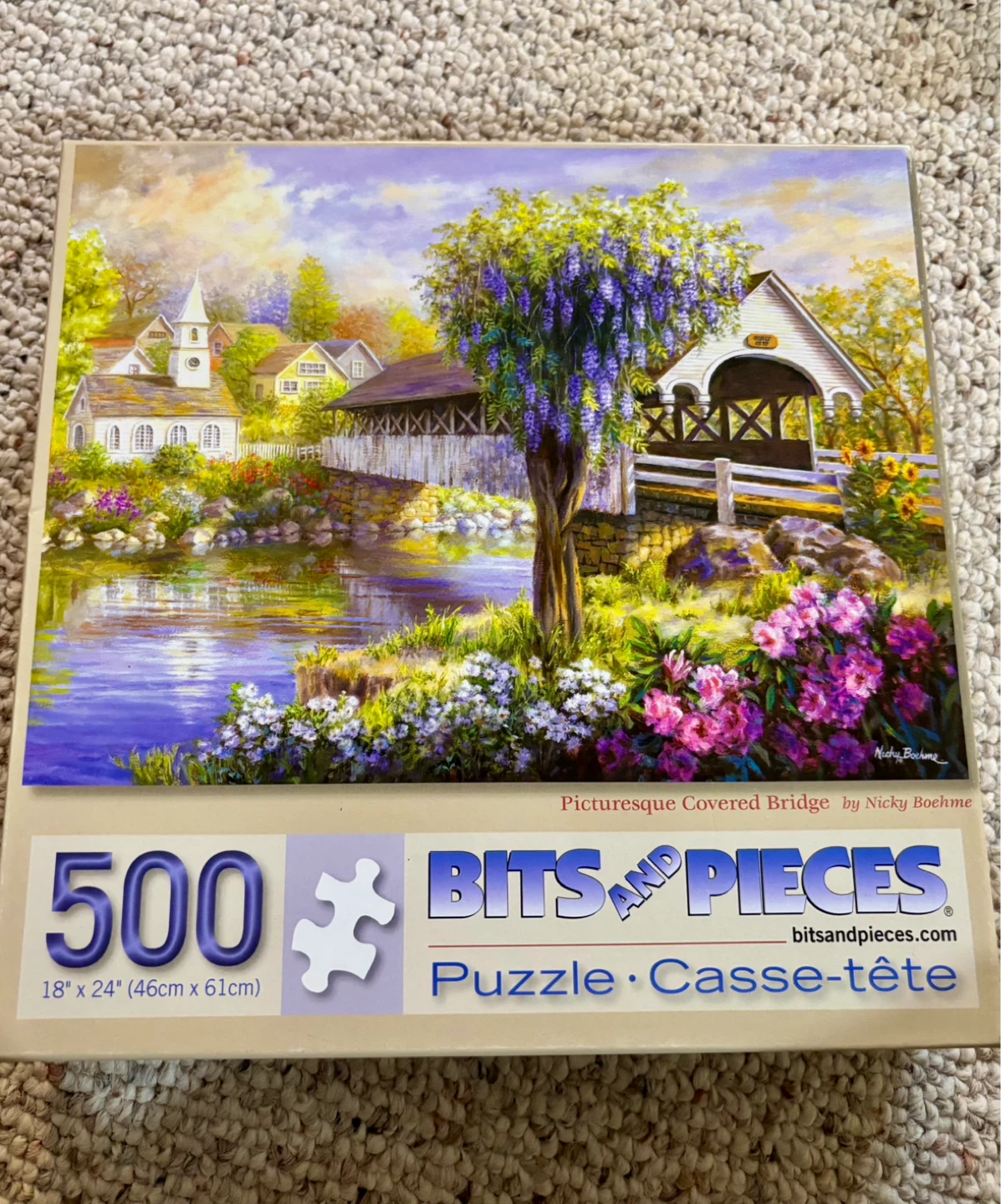 Bits and Pieces 500 Piece Puzzle - Picturesque Covered Bridge