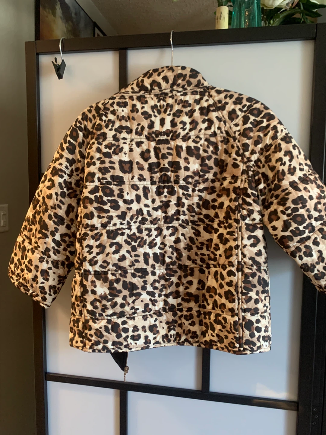 Reversible Puffer Jacket - Leopard Print & Black Gold - photo 5
