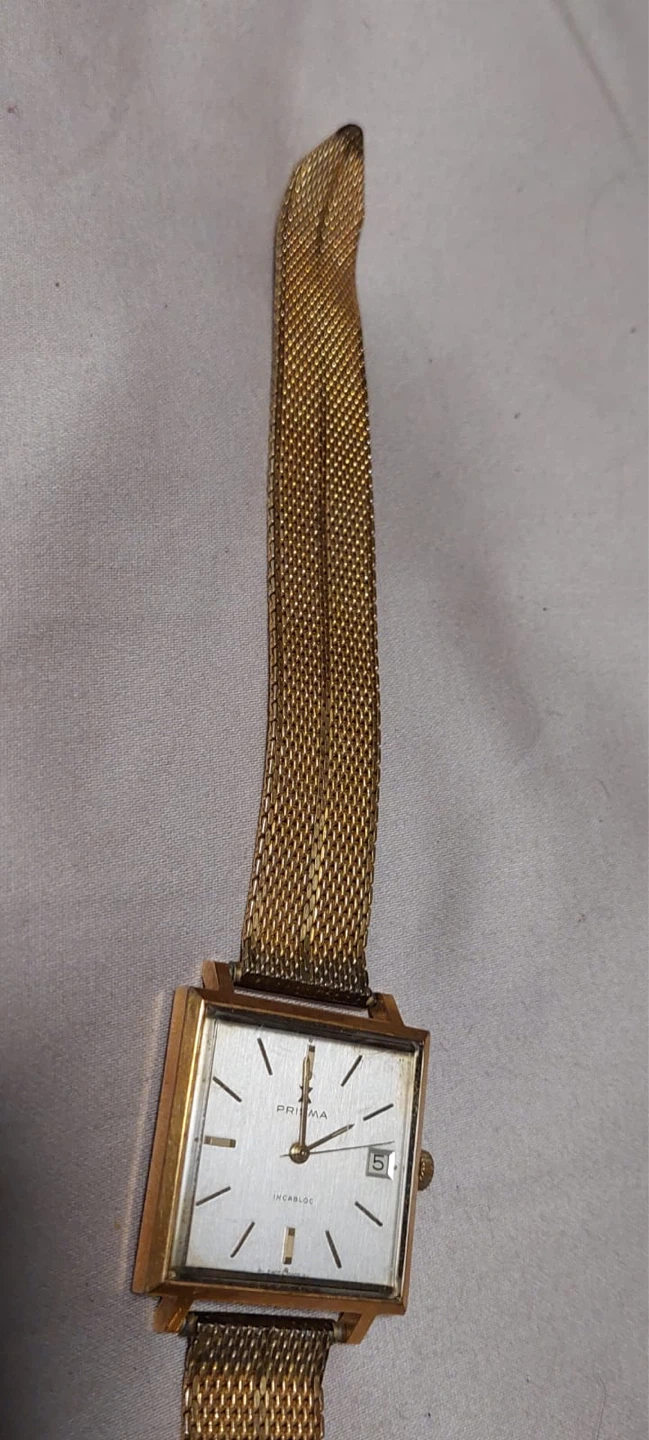 Vintage Prima Gold Tone Mesh Strap Watch - photo 4
