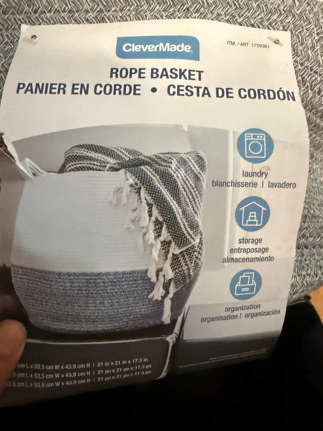 CleverMade Rope Basket - photo 3