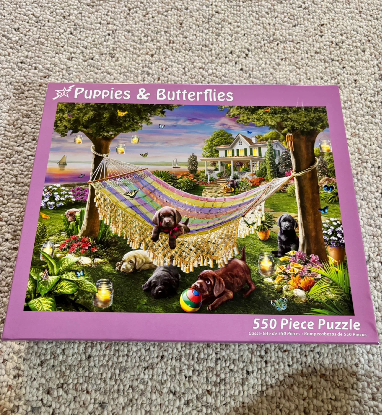Puppies & Butterflies 550 Piece Puzzle