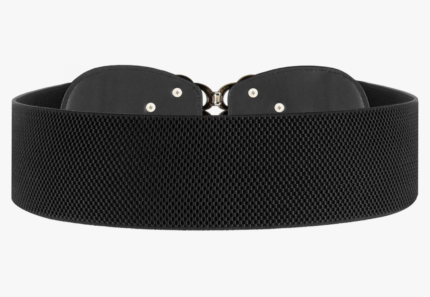 Black Elastic Wide Belt with Decorative Clasp - photo 3