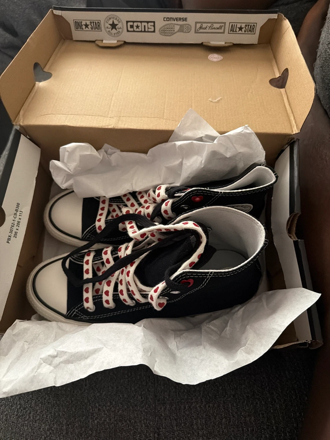 Converse Chuck Taylor All Star High Top Sneakers - Black/Hearts