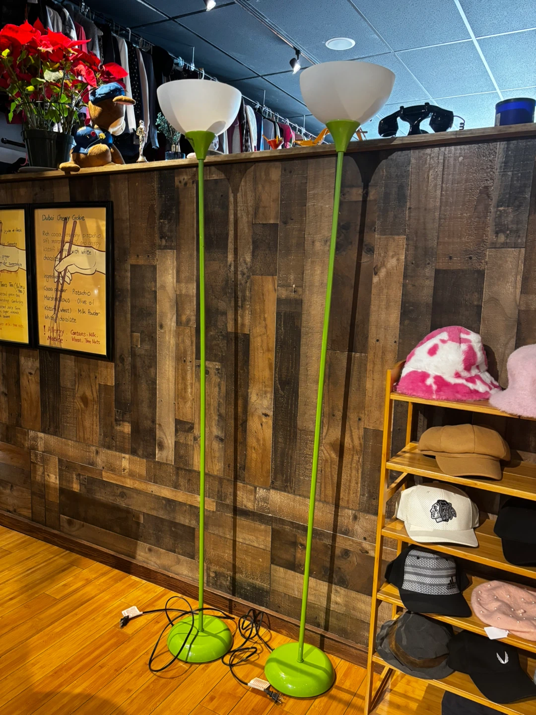 2 Lime Green Floor Lamps
