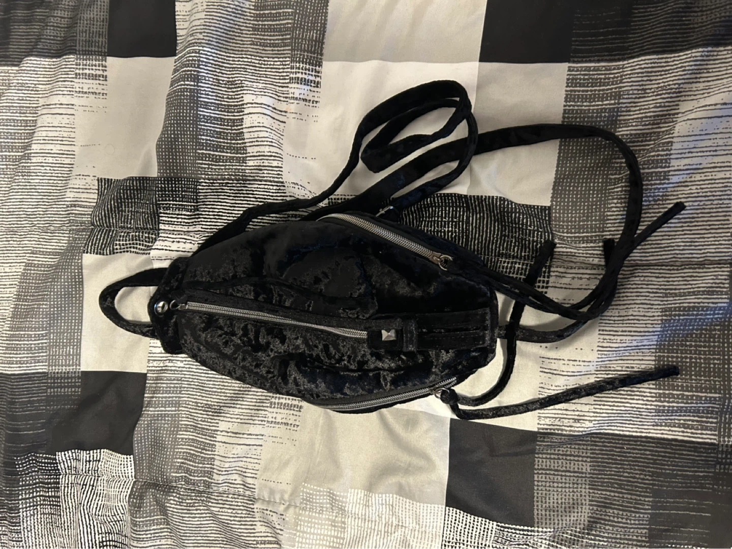 Black Velvet Fanny Pack/Crossbody Bag