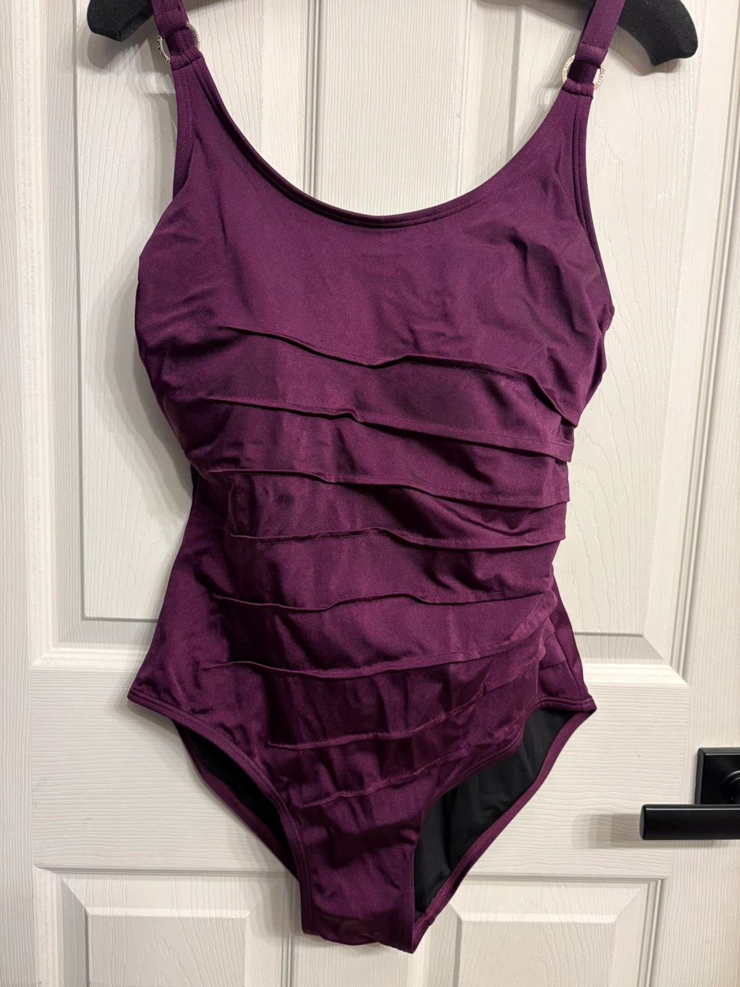 Calvin Klein Women's One-Piece Swimsuit - Plum