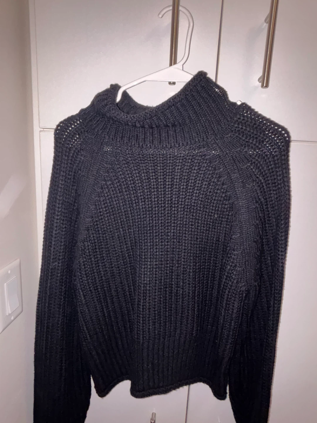 Black Turtleneck Knit Sweater