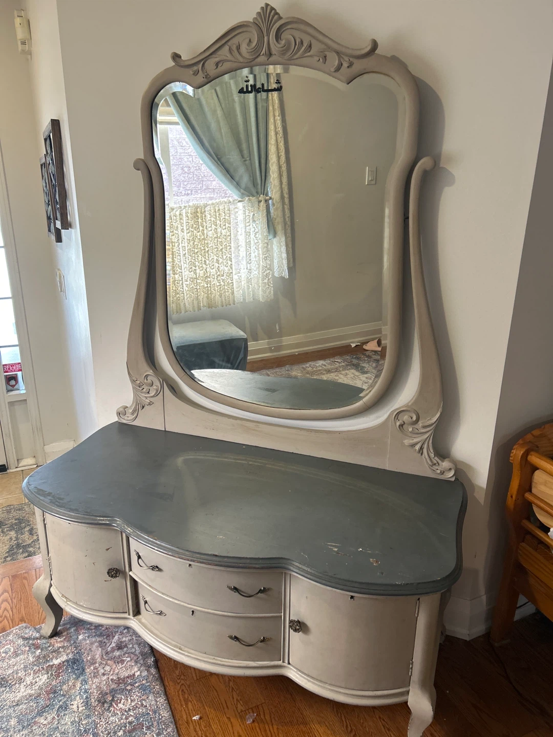 Vintage Vanity Dresser with Mirror