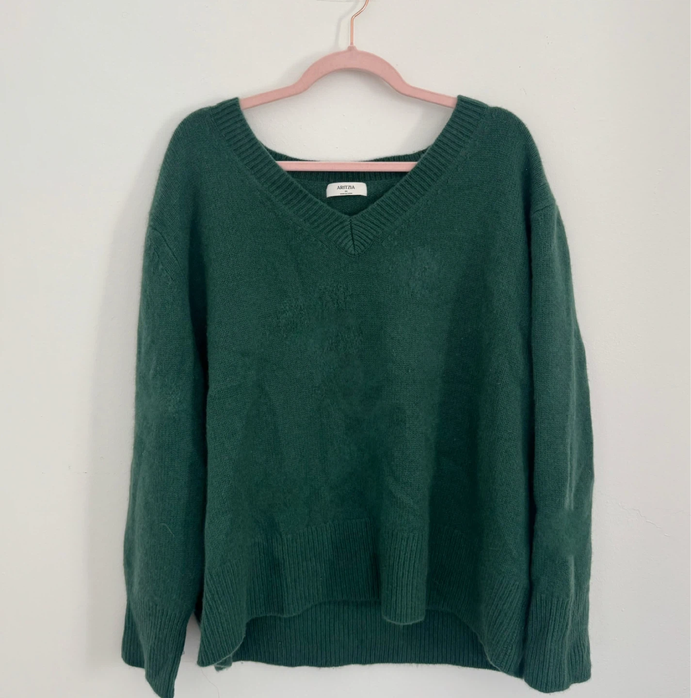 NEW ARITZIA Green V-Neck Sweater original $250 -> $50