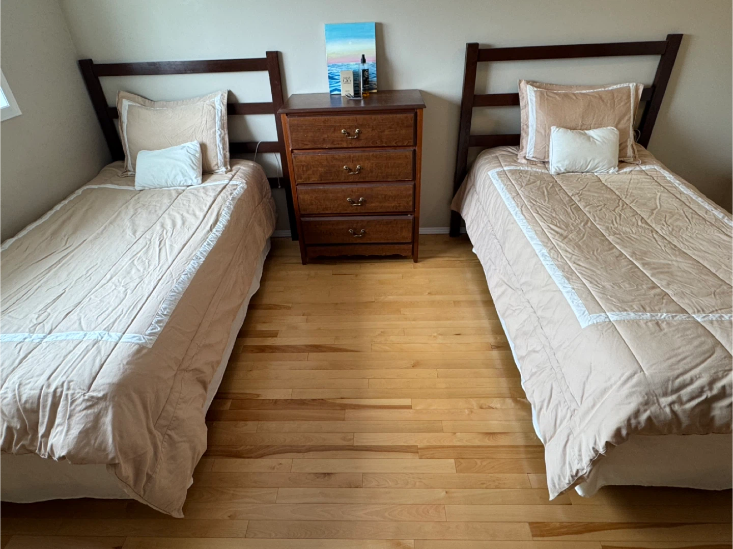 2 Twin Beds + 2 Mattresses + 2 Comforter Sets + Sheets